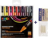 Posca PC-5M Marker set – Warme kleuren + 3 vervangbare tips