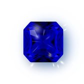 Quiges - Eligo Verwisselbaar Glas geslepen 12 mm Vierkant Zirkonia Donker Blauw voor Zilveren Ring - 12 mm - ER12S015