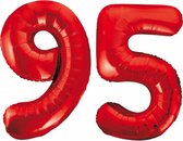 Folieballon 95 jaar rood 86cm