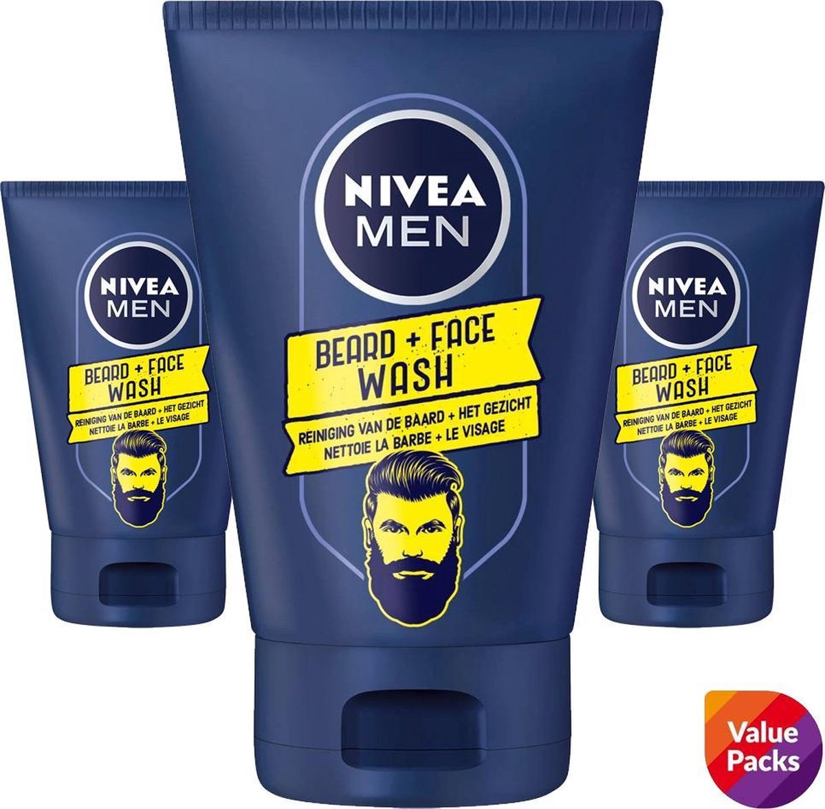 Nivea Men beard en Face Wash 3 X 100 ML - Voordeelverpakking