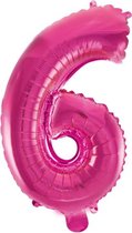 Folieballon 6 jaar roze 41cm