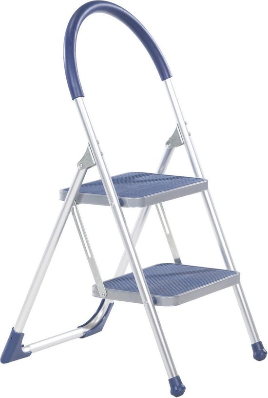 Aluminium ladder - treden - ESCALO - Keukentrap/Huishoudtrap - extra brede treden -... bol.com