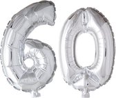 Folieballon 60 jaar zilver 41cm