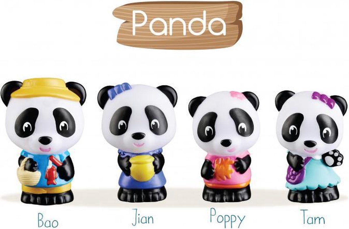Klorofil De Familie "Panda" Speelset - Speelfiguren set - Poppetjes familie - Kinder Speelgoed - Bao, Jian, Tam en Poppy - Vanaf 18 maanden - 4-Delig — afbeelding 5