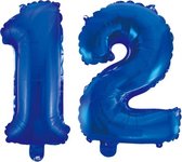 Folieballon 12 jaar blauw 41cm
