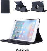 Apple iPad Mini 4 Zwart 360 graden draaibare hoes - Book Case Tablethoes