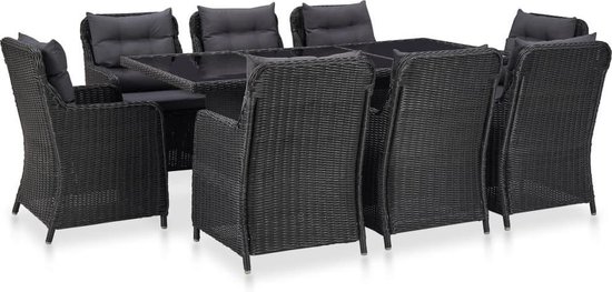 Luxe Tuinset Black - Tuinset - High - Tuinmeubels - Eettafel - 8 Persoons -... | bol.com