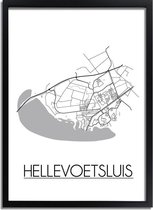 DesignClaud Hellevoetsluis Plattegrond poster A3 + Fotolijst wit