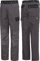 Ultimate Workwear - Pantalon de travail en toile Top Model DEVON - 60% coton / 40% polyester 330gr / m2 avec CORDURA 220gr / m2 - Bicolore Gris / Noir