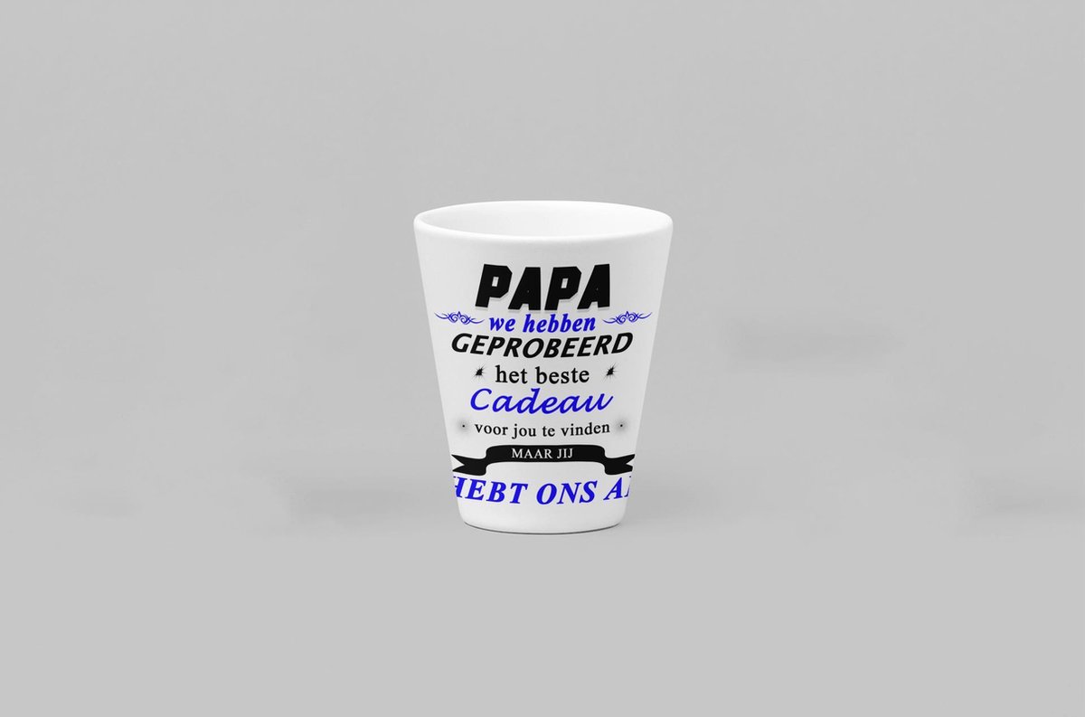 Passie voor stickers Witte koffie mok / beker / Latte met tekst: Papa we hebben geprobeerd het beste cadeau