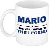 Naam cadeau Mario - The man, The myth the legend koffie mok / beker 300 ml - naam/namen mokken - Cadeau voor o.a verjaardag/ vaderdag/ pensioen/ geslaagd/ bedankt