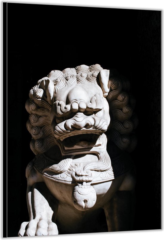 Dibond –Wit Beeld van een Monster – 80x120cm Foto op Aluminium (Met Ophangsysteem)