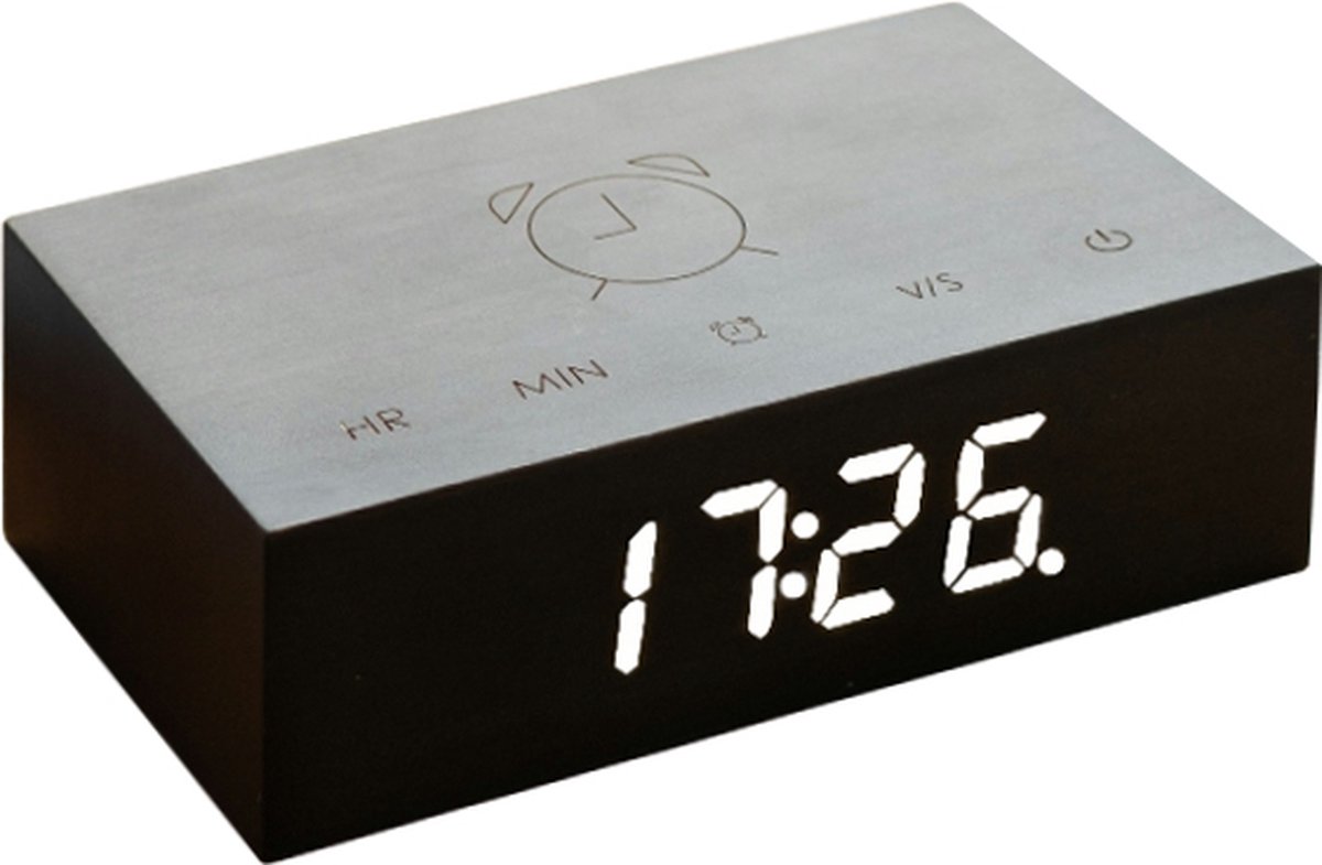 Gingko Wekker - Alarmklok Flip Click Clock Zwart - oplaadbaar