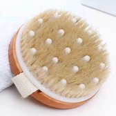 Go Quality Badborstel - Massage - Rugborstel - Dry Brush - Doucheborstel Rugborstel met Natuurlijke Haren