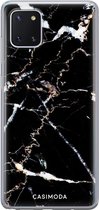 Samsung Note 10 Lite hoesje siliconen - Marmer zwart | Samsung Galaxy Note 10 Lite case | groen | TPU backcover transparant