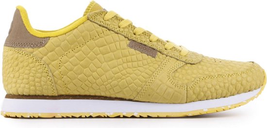Woden Vrouwen Suède Crocoprint Lage sneakers / Damesschoenen Ydun Croco -  Geel - Maat 41 | bol.com