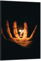 Dibond –Lamp in Hand – 40x60cm Foto op Aluminium (Met Ophangsysteem)