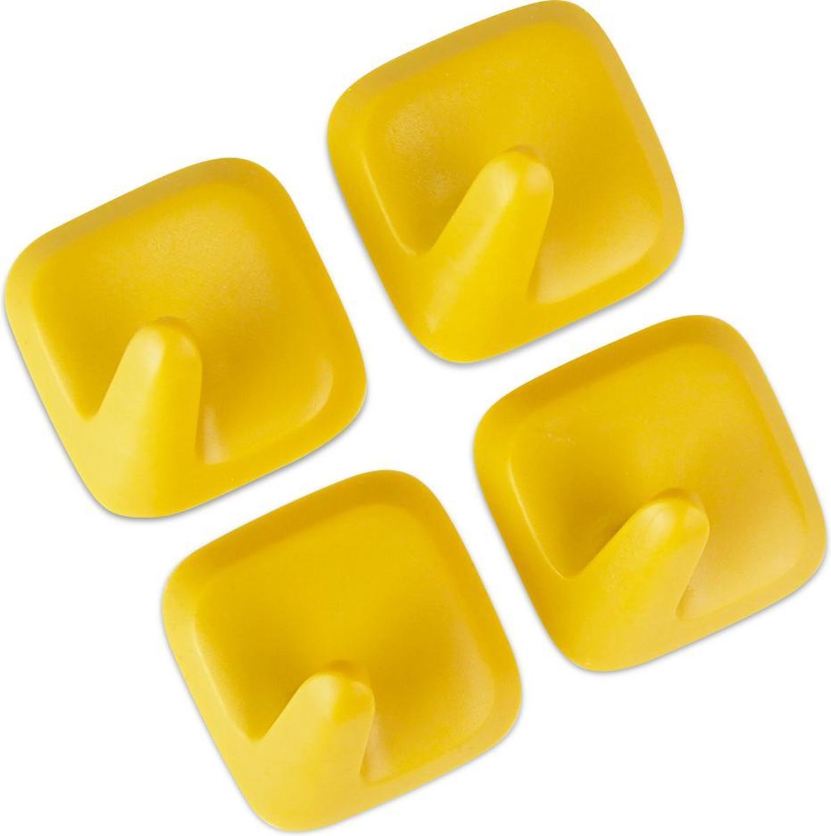 Vannons - Plakhaakjes - Ophanghaakje - Handdoekhaakje - Zelfklevend - Set van 4 - Kunststof - Geel