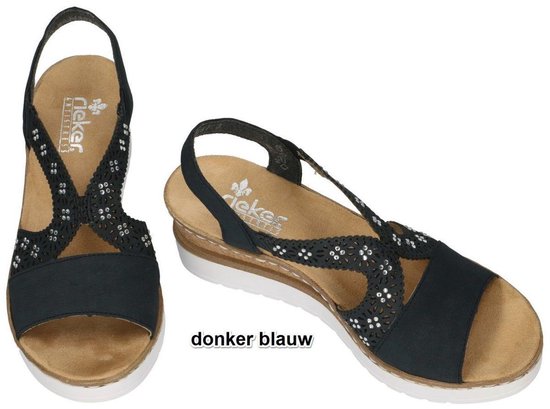 Rieker -Dames - blauw donker - sandalen - maat 41 | bol.com