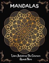 Mandalas libro antistress da colorar sfondo nero