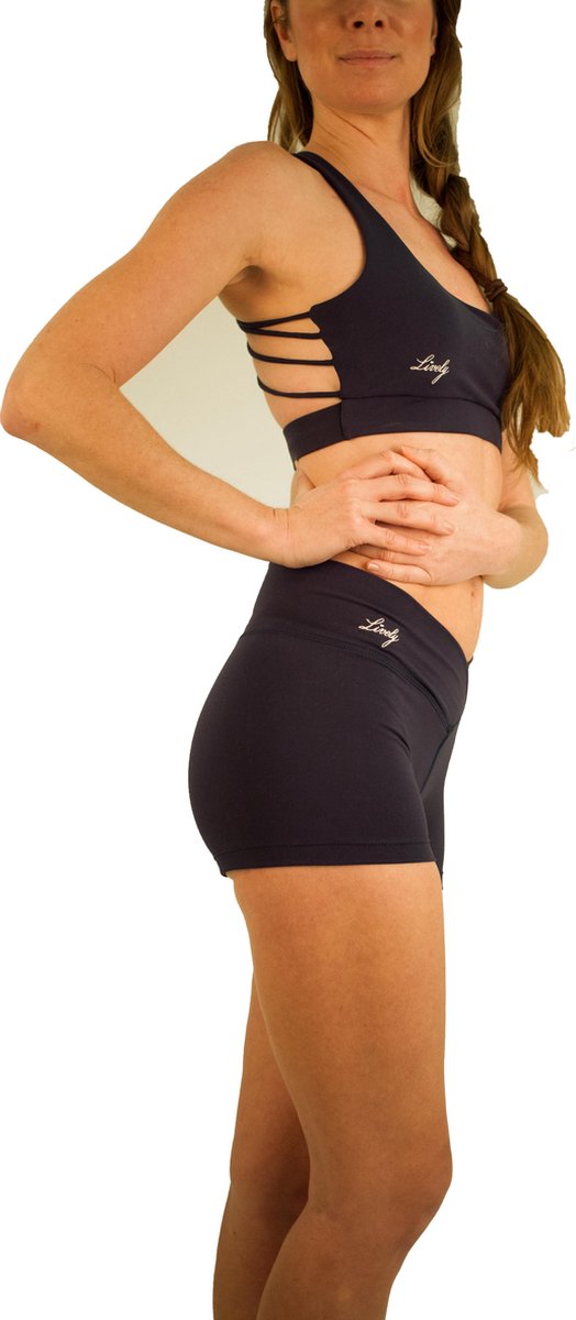 Sport broek-yoga broek-hardloop short-donker grijs-medium