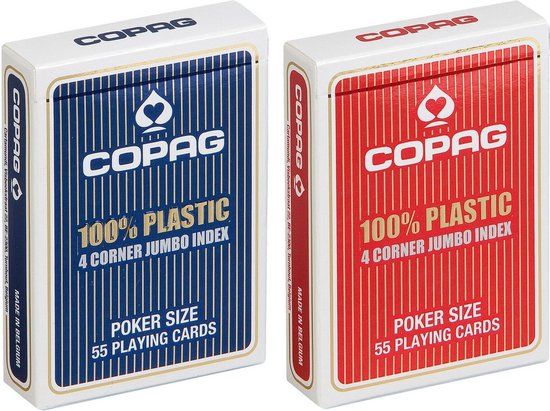 COPAG poker speelkaarten blauw 4 hoeken