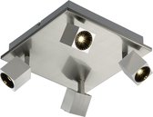 LED Plafondspot - Trion Klipo - 24W - Warm Wit 3000K - 4-lichts - Vierkant - Mat Nikkel - Aluminium - OSRAM LEDs - BSE