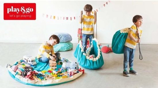 spreker genie laten we het doen Play & Go | Speelkleed & opbergzak - Turquoise | bol.com