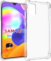 Samsung Galaxy A31 hoesje - Transparante Shock proof gel case met verstevigde hoeken - Volledig doorzichtig - GSM Hoesje - Telefoonhoesje Geschikt Voor: Samsung Galaxy A31