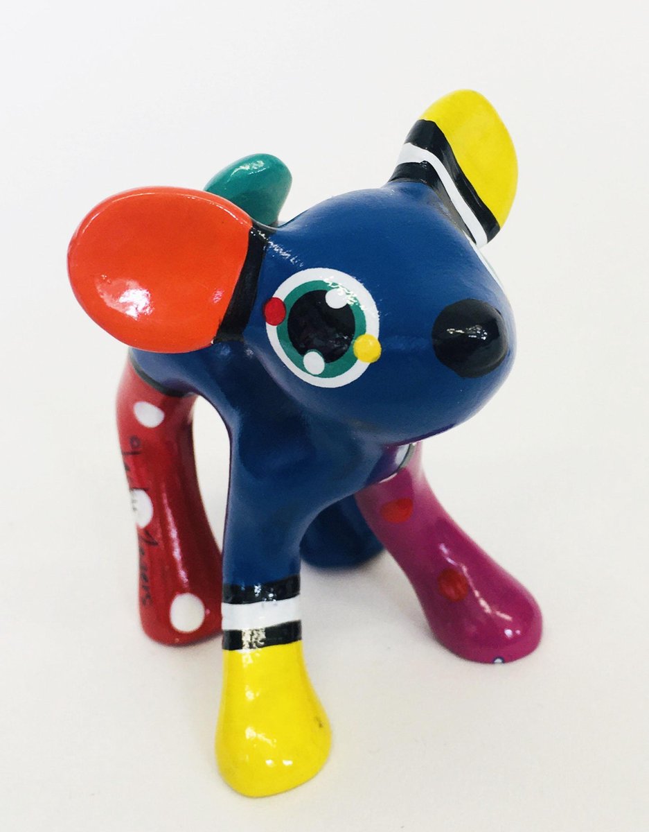 Jacky Zegers Beeld Hert Rose-Kleurrijke, Vrolijke Kunst–Uniek en Origineel Cadeau–in Kleurrijke Geschenkdoos -JZ23-7 cm