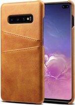Samsung Galaxy S10 Plus Card Case | Bruin | PU Leren Back Cover | Wallet | Pasjeshouder
