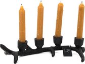 Kolony -Kaarsenhouder voor 4 kaarsen - Gewei -  Zwart