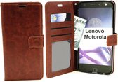 Bookcase Geschikt voor: Motorola Moto Z3 Play - Bookcase Bruin - portemonnee hoesje
