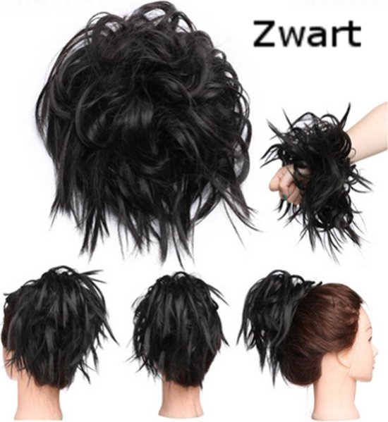 Hair Wrap Messy Bun Haarstuk Hairextensions Haarknot knot DE LUXE zwart...  | bol.com