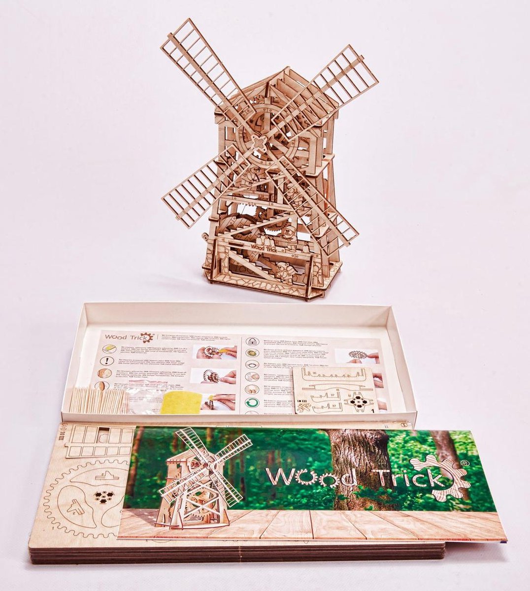 Wood Trick - Modelbouw 3D houten puzzel - Mechanische Windmolen - Windmill (WDTK040) - 131 stukjes - Geen lijm noch verf nodig! — afbeelding 12