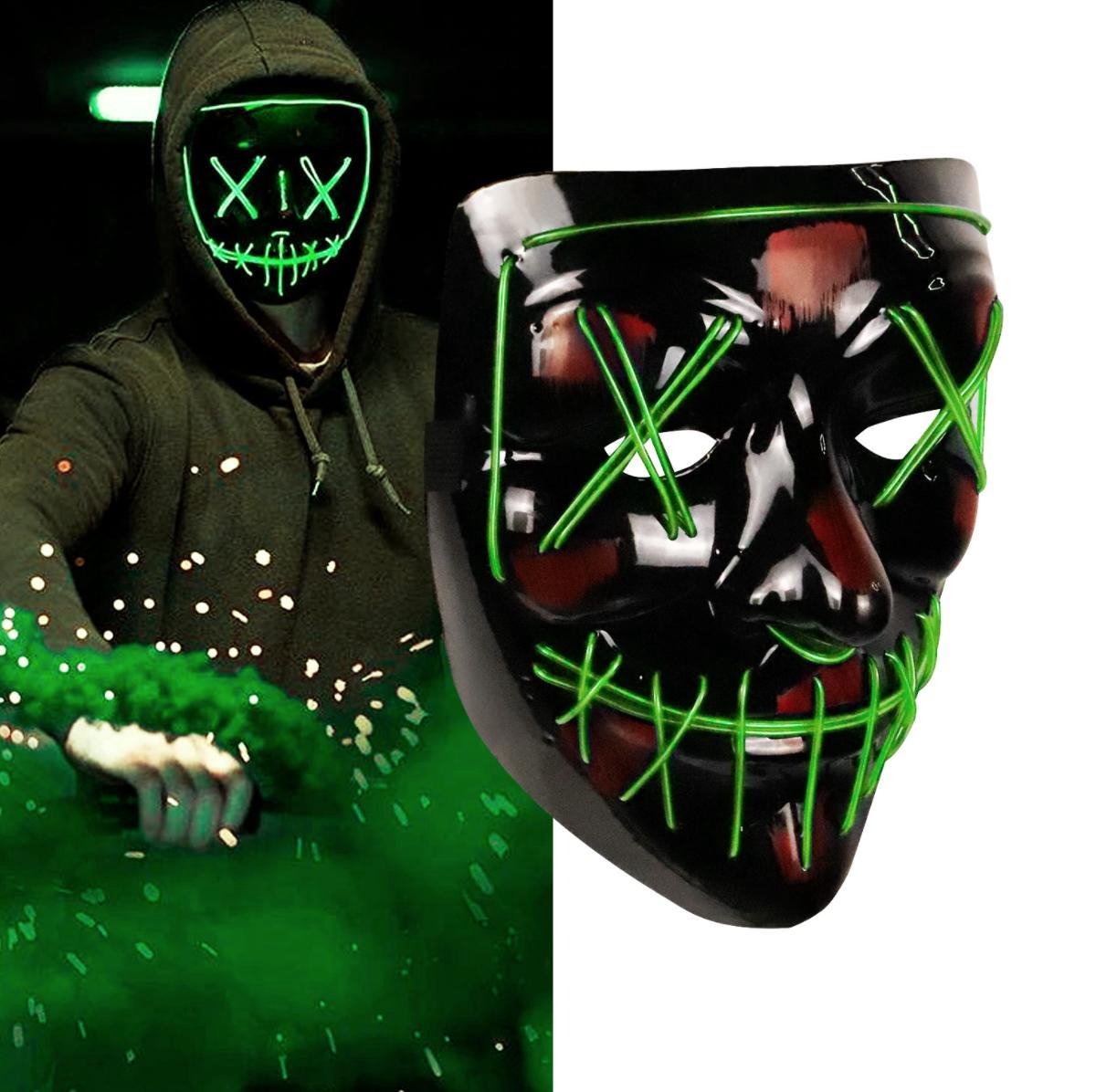Led Masker / Groen / DJ Masker / Halloween Masker / V for vendetta ...