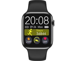 Belesy® Immune - Smartwatch Dames - Smartwatch Heren - Horloge - Bellen - 1.54 inch - Kleurenscherm - Full Touch - Lichaamstemperatuur - Zwart - Siliconen