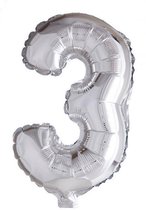 Folieballon 3 jaar zilver 86cm