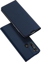 Luxe blauw agenda wallet hoesje Motorola Moto G8