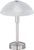 LED Tafellamp - Trion Dontra - 4W - Warm Wit 3000K - Rond - Mat Nikkel - Aluminium