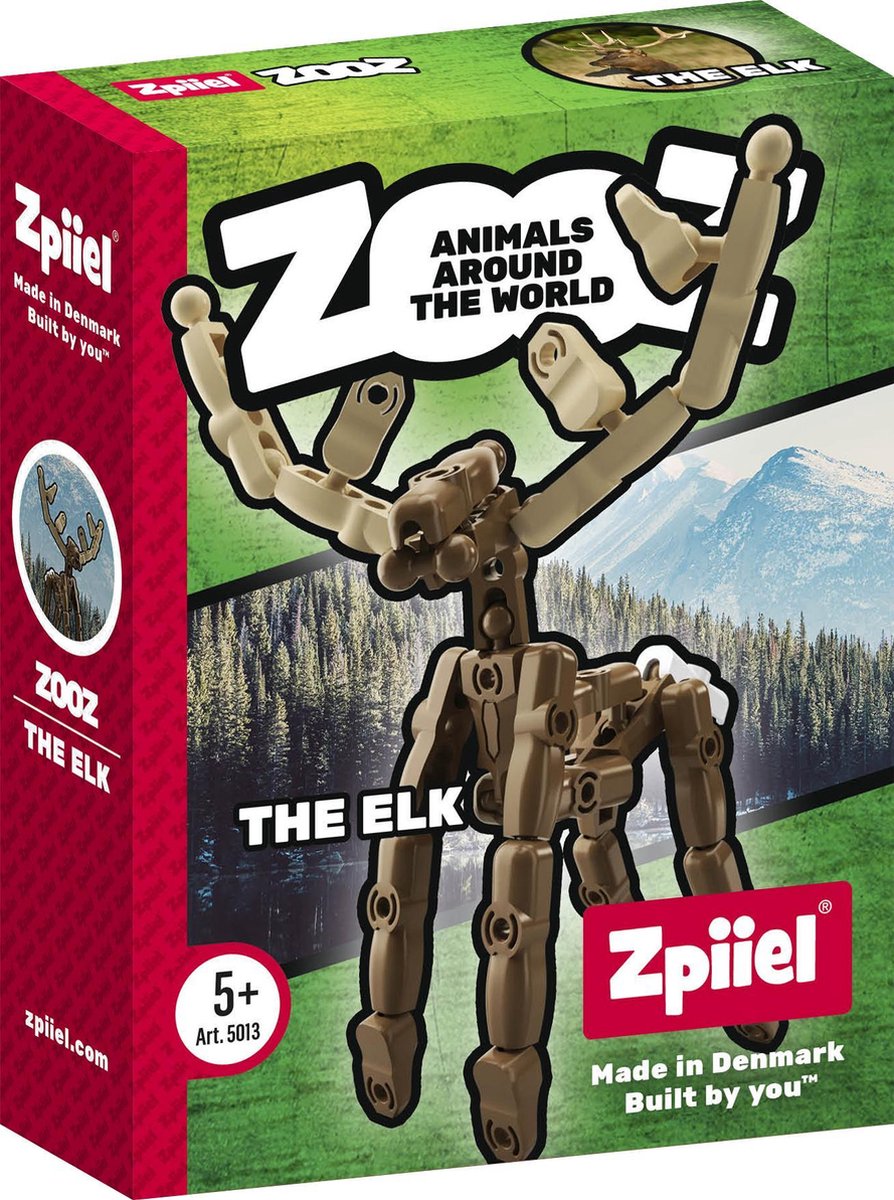 Zpiiel - ZooZ Elk - Constructiespeelgoed - Unieke bouwelementen met kogelgewrichten - Creatief spelen - Fijne motoriek