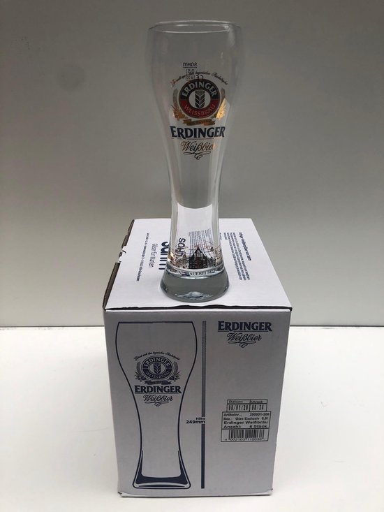 bizon weer gelei Erdinger Hefe Weiss Weissbier Weizen Bierglas Bokaal doos 6x50cl bierglazen  bier glas... | bol.com