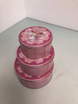 Mooie 3 delige koektrommelset. Roze