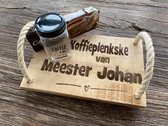 Maître Koffieplenkske / adieu / fin de l'école / plateau de café / cadeau