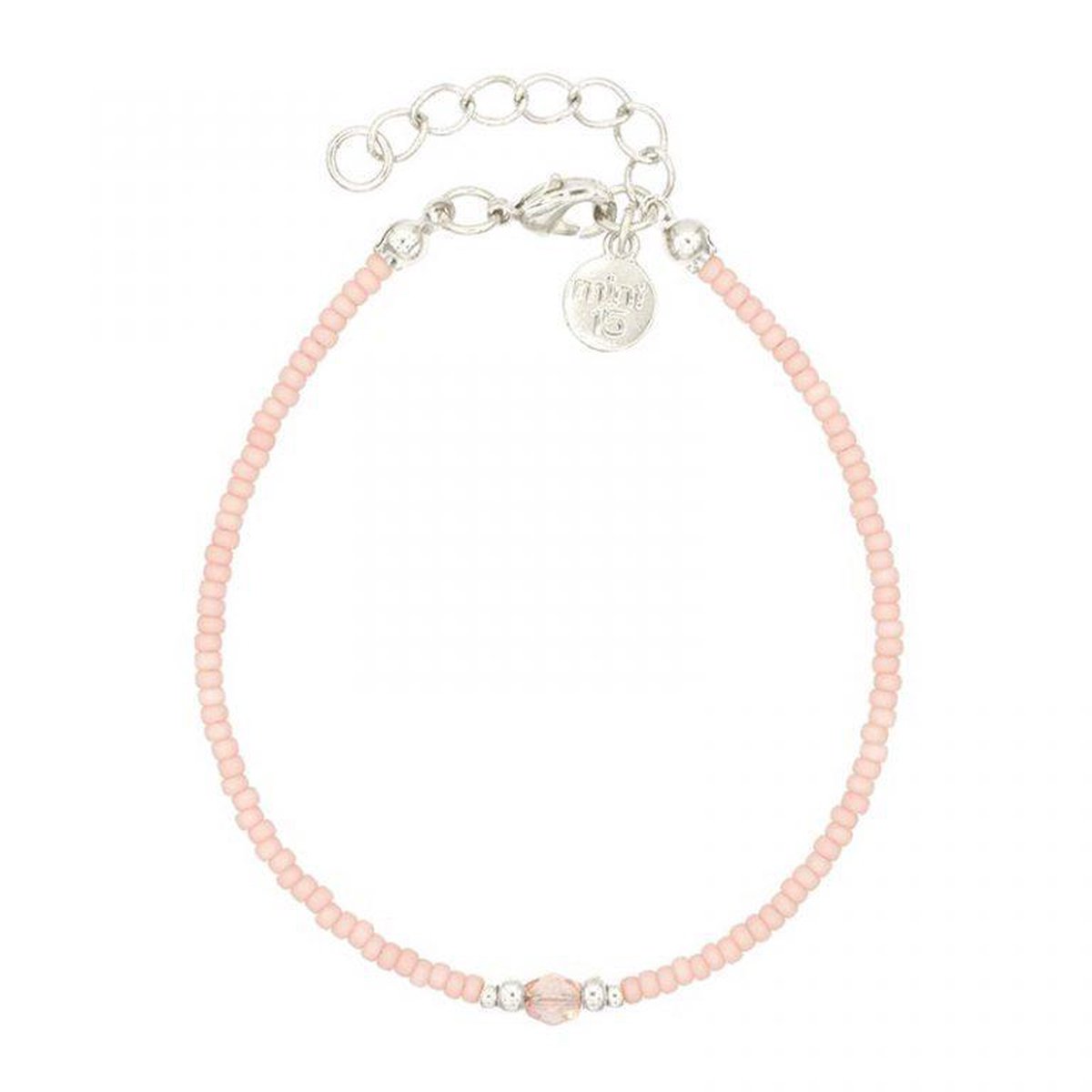 Mint15 Armband 'Diamond Bracelet - Soft Pink' - Zilver