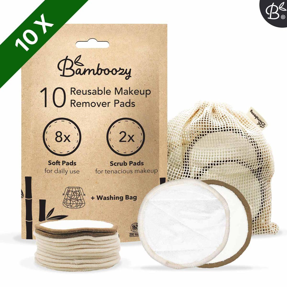Wasbare Wattenschijfjes 10 Bamboe Wattenschijfjes - Herbruikbare Wattenschijfjes - Make up Pads Zoog