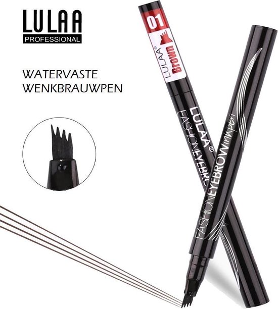 LULAA Microblade - ROODBRUIN - pen - watervaste wenkbrauwpen - Eyebrow  Tattoo Pen -... | bol.com