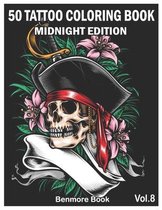 50 Tattoo Coloring Book Midnight Edition