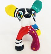 Jacky Zegers Sculpture Dog Junior- Art coloré et joyeux - Cadeau Uniek et original - dans une boîte cadeau colorée - JZ06-14 cm
