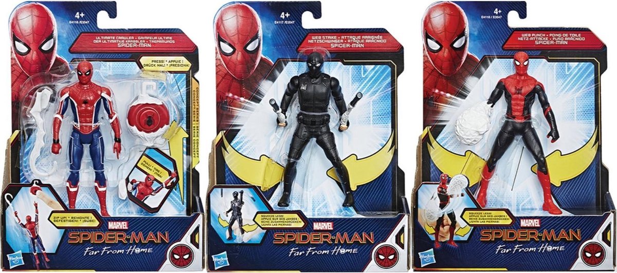 Spiderman - Set van 3 - Web Punch, Web Strike en Carwler - From Home -... | bol.com